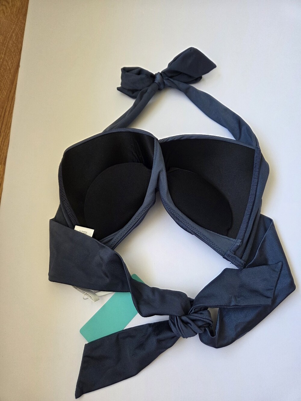 Seafolly Bikin i Halter Top 6 NWT Shine On Twist Swim Navy Blue - Picture 5 of 8